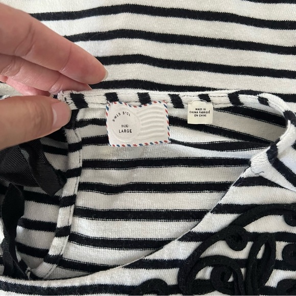 Anthropologie Black and White Boxy Embellished Tunic - Picture 7 of 12